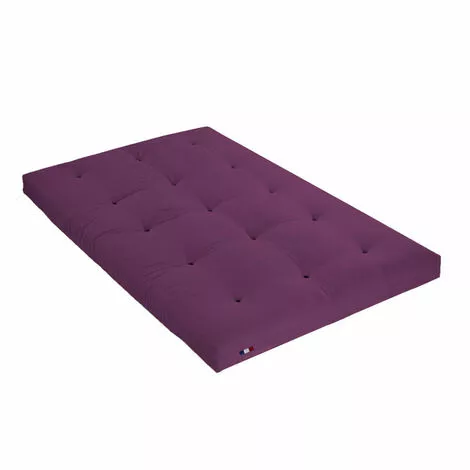 TERRE DE NUIT Matelas Futon Aubergine Coeur En Latex 160x200 - Violet 1 TERRE DE NUIT Matelas Futon Aubergine Coeur En Latex 160x200 - Violet