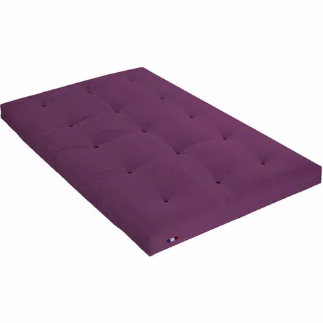 TERRE DE NUIT Matelas Futon Aubergine Coeur En Latex 160x200 - Violet 2 TERRE DE NUIT Matelas Futon Aubergine Coeur En Latex 160x200 - Violet – Image 2
