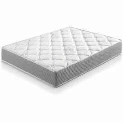 MARCKONFORT Matelas Soft Confort 90x200 Cm De Ressorts Ensachés, 22 Cm De Hauteur - BLANC