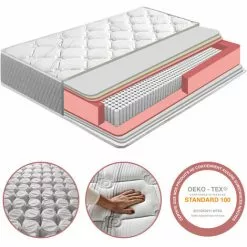 MARCKONFORT Matelas Soft Confort 90x200 Cm De Ressorts Ensachés, 22 Cm De Hauteur - BLANC -Matelas Boutique 51239510 3