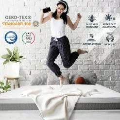 TANHK Matelas à Mémoire De Forme 100% Made In Italy | Orthopédique Fermetée Moyenne | Système Anti Points De Pression | Hypoallergénique, Anti Bactéries Et Acariens | Haute Respirabilité | Double 80 X 200 -Matelas Boutique 51321273 5