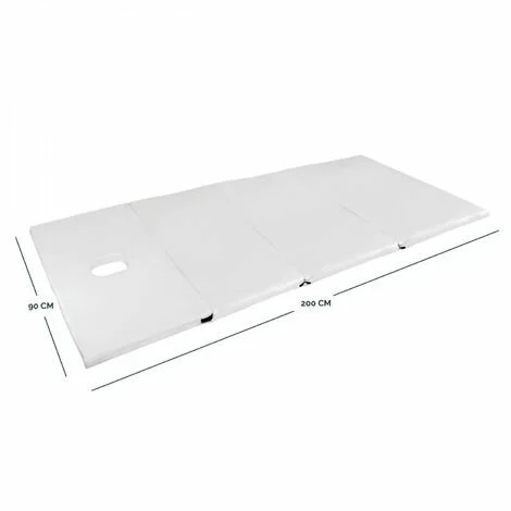 Matelas De Massage Pliant Avec Housse De Transport - 200 X 90 X 5 Cm - Blanc - Vivezen - Blanc 2 Matelas De Massage Pliant Avec Housse De Transport - 200 X 90 X 5 Cm - Blanc - Vivezen - Blanc – Image 2