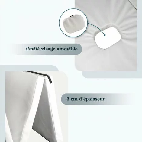 Matelas De Massage Pliant Avec Housse De Transport - 200 X 90 X 5 Cm - Blanc - Vivezen - Blanc 3 Matelas De Massage Pliant Avec Housse De Transport - 200 X 90 X 5 Cm - Blanc - Vivezen - Blanc – Image 3