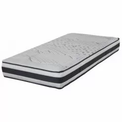 EBAC LITERIE Matelas Louxor 90x190 - Latex - Hauteur 21 Cm - Soutien Morphologique 5 Zones Confort - Gris