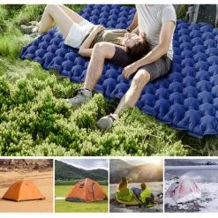 ASUPERMALL Double Matelas Gonflable De Camping Avec Oreiller, Matelas De Couchage Portable Et Impermeable, Bleu -Matelas Boutique 53335396 5