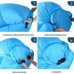 DECKON Hamac Gonflable, Canapé Gonflable Portable Pliable, Sac De Rangement Intégré, Imperméable, Coussin Gonflable Extérieur, Résistant à L'usure - Camping, Plage -Matelas Boutique 54457781 3