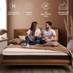 TANHK Matelas Double 140x190 | Soutien Orthopédique Moyennement Rigide | Formule Hybride Memory Foam & Mousse D'Eau | Propriétés Auto-Modelantes | Respirant | Anti-Acarien & Antibactérien | Matelas 140 X 190 -Matelas Boutique 54927038 3