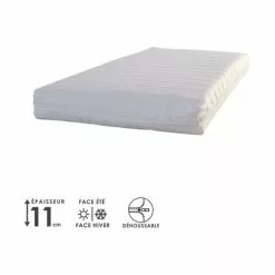 M-S Matelas Bébé Mousse Fibre Clean Déhoussable 70x140cm
