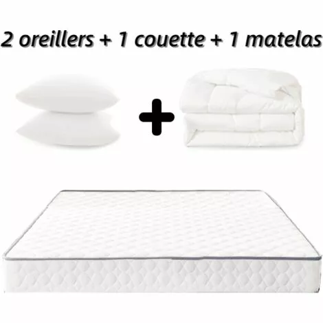 IZTOSS Ensemble Matelas Et Couette Et 2 Oreillers - Matelas 140x190x17cm + 1 Couette 220x240cm + 2 Oreillers 60x60cm - 7 Zones De Confort Mousse Mémoire Adaptative (Matelas+Couette+Oreillers) 3 IZTOSS Ensemble Matelas Et Couette Et 2 Oreillers - Matelas 140x190x17cm + 1 Couette 220x240cm + 2 Oreillers 60x60cm - 7 Zones De Confort Mousse Mémoire Adaptative (Matelas+Couette+Oreillers) – Image 3