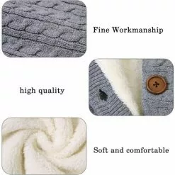 LTS FAFA Gigoteuse Bébé Tricotée Couverture Bébé Emmailloter Poussette Sac De Couchage Gants Ensemble En Laine D'agneau Avec Boutons Pour Bébé 0-12 Mois -Matelas Boutique 56640234 3