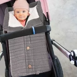 LTS FAFA Gigoteuse Bébé Tricotée Couverture Bébé Emmailloter Poussette Sac De Couchage Gants Ensemble En Laine D'agneau Avec Boutons Pour Bébé 0-12 Mois -Matelas Boutique 56640234 5