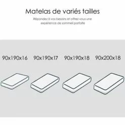 IZTOSS Lot 2 - Matelas 90x190cm - Épaisseur 17 Cm - Luxe Matelas Mémoire De Forme Pour Adulte Enfant - 7 Zones De Confort Mousse Mémoire Adaptative (Deux Matelas Mesurant 90x190x17cm) 9 IZTOSS Lot 2 - Matelas 90x190cm - Épaisseur 17 Cm - Luxe Matelas Mémoire De Forme Pour Adulte Enfant - 7 Zones De Confort Mousse Mémoire Adaptative (Deux Matelas Mesurant 90x190x17cm) -Matelas Boutique 57343769 5