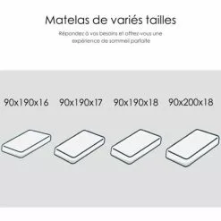 IZTOSS Matelas 90x190cm - Épaisseur 17 Cm - Luxe Matelas Mémoire De Forme Pour Adulte Enfant - 7 Zones De Confort Mousse Mémoire Adaptative (90x190x17cm) 8 IZTOSS Matelas 90x190cm - Épaisseur 17 Cm - Luxe Matelas Mémoire De Forme Pour Adulte Enfant - 7 Zones De Confort Mousse Mémoire Adaptative (90x190x17cm) -Matelas Boutique 57343770 4