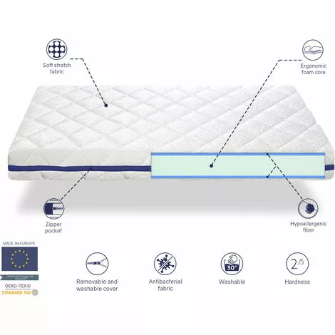 DREAMDI Matelas Mousse Respirante 90X190 HERMES, Epaisseur 11 CM, Dehoussable, Ergonomique Et Adaptable 3 DREAMDI Matelas Mousse Respirante 90X190 HERMES, Epaisseur 11 CM, Dehoussable, Ergonomique Et Adaptable – Image 3