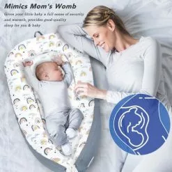 Réducteur De Lit Bébé 90 X 50 Cm - BIGZZIA Matelas Cocoon De Bébé - 100% Coton Cale Bebe Pour Lit Avec Certificat Oeko-tex - Bleu