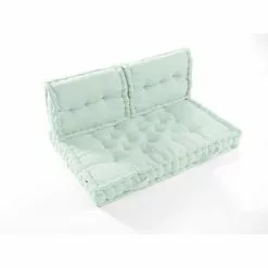 DOCK AVENUE Matelas Palette Avec 2 Dossiers 100% Coton Déperlant Et Anti UV KALA - VERT MENTHE