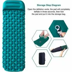 KARTOKNER Matelas De Camping Gonflable Tapis De Gonflable éTanche Tapis De Couchage D’Air UltraléGer Pour Camping,Voyage, RandonnéE 195*60*5CM(vert émeraude) 8 KARTOKNER Matelas De Camping Gonflable Tapis De Gonflable éTanche Tapis De Couchage D’Air UltraléGer Pour Camping,Voyage, RandonnéE 195*60*5CM(vert émeraude) -Matelas Boutique 59758270 4