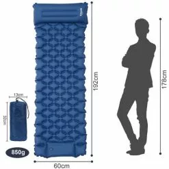 Hengda Tapis De Couchage Gonflable,Tapis De Couchage Gonflable,grande Taille,pour Camping,randonnée,voyage - Bleu- Un Siège - Bleu -Matelas Boutique 59823524 2