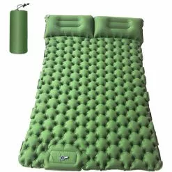 TANCYCO Matelas De Camping Pour 2 Personnes Avec Oreiller Pneumatique Matelas Pneumatique Portable Matelas De Couchage Imperméable Pour Sac à Dos,Vert,