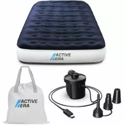Matelas Gonflable Avec Pompe à Air Rechargeable Et Pompe à Pied, 1 Personne, Sac De Transport Inclus Active Era