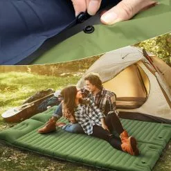 MACARON Matelas De Camping Gonflable, Coussin D'air Ultraléger Étanche Tapis De Couchage Avec Oreiller, Portable Matelas Autogonflant Pour Camping Voyage Randonnée Plage Tente (Armée Verte)LO-Ron -Matelas Boutique 60657053 4