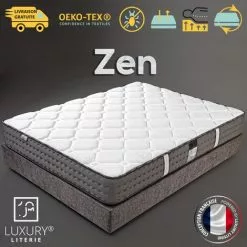 LUXURY LITERIE Matelas 140x190 Cm, Hauteur 20cm, Mousse à Mémoire De Forme Zen Evolution, Haute Adaptabilité, Indépendance Du Couchage, Ergonomique, Réversible