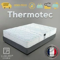 LUXURY LITERIE Matelas 180x200 Cm, Hauteur 24cm, Mousse à Mémoire De Forme Thermotec Sensation, Haute Adaptabilité, Indépendance Du Couchage, Ergonomique, Reversible