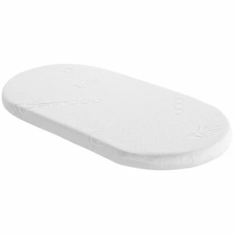 Babysom - Matelas De Couffin Bamboo - 72x32cm - Landau | Nacelle | Berceau - Epaisseur 4cm - Forme Ovale - Déhoussable - Fabrication Francaise - Blanc 1 Babysom - Matelas De Couffin Bamboo - 72x32cm - Landau | Nacelle | Berceau - Epaisseur 4cm - Forme Ovale - Déhoussable - Fabrication Francaise - Blanc