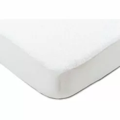 Babysom - Protège Matelas / Alèse Bébé - Bamboo - 60x120 Cm - Imperméable - Doux Et Respirant - Bouclette éponge - Blanc