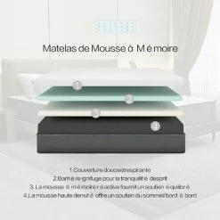 BOLLI | Matelas 90x190cm | Matelas Memoire De Forme | Luxe Matelas De Lit D'Adulte Et D'enfant | Épaisseur 17cm -Matelas Boutique 61345694 4