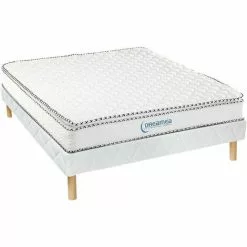 VENTE-UNIQUE.COM Ensemble Sommier + Matelas Ressorts Ensachés Et Surmatelas Intégré ALTIER De DREAMEA - 120x190 Cm