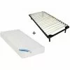 VENTE-UNIQUE.COM Ensemble Cadre à Lattes + Matelas Ressorts Ensachés 5 Zones CESAR De DREAMEA ép.21 Cm - 90 X 200 Cm - Noir