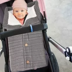 FOZIY Gigoteuse Bébé Tricotée Couverture Bébé Emmailloter Poussette Sac De Couchage Gants Ensemble En Laine D'agneau Avec Boutons Pour Bébé 0-12 Mois，Fonepro -Matelas Boutique 63839367 5