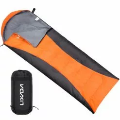 Lixada Sac De Couchage Pour Adultes Garçons Et Filles 4 Saisons Camping Chaud Sac De Couchage Imperméable Avec Sac De Rangement Pour Toutes Saisons Camping Randonnée Voyage Aventure En Plein Air,Orange & Gris,1100g