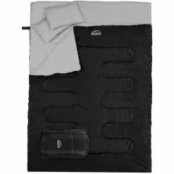 ASUPERMALL 86''x60'' Double Sac De Couchage Thermique 2 Personnes Camping En Plein Air Randonnée Sac De Couchage Avec 2 Oreillers
