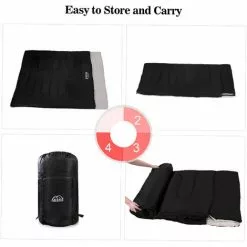 ASUPERMALL 86''x60'' Double Sac De Couchage Thermique 2 Personnes Camping En Plein Air Randonnée Sac De Couchage Avec 2 Oreillers -Matelas Boutique 67151096 4