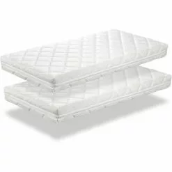 DORMALIT LOT X2 Matelas Mousse 80X180 CARAMEL, Epaisseur 11 CM, Ergonomique Et Respirant