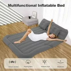 Cisea Matelas Gonflable Voiture Arriere Multifonctionnel Pliant SUV MPV Matelas Pneumatique 2 Personnes Matelas Gonflable Electrique Pompe Camping Piscine Plage Voyages-Noir -Matelas Boutique 68078723 2